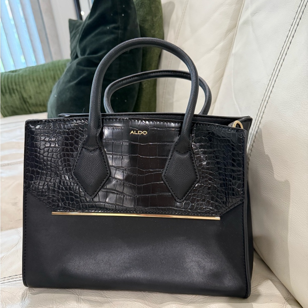 ALDO Black Croc-Embossed Women's Bag